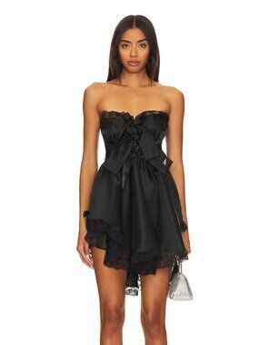 Selkie The Caviar Cake Shop Dress Black 4X Babydoll Puff Lace Bow Mini Goth